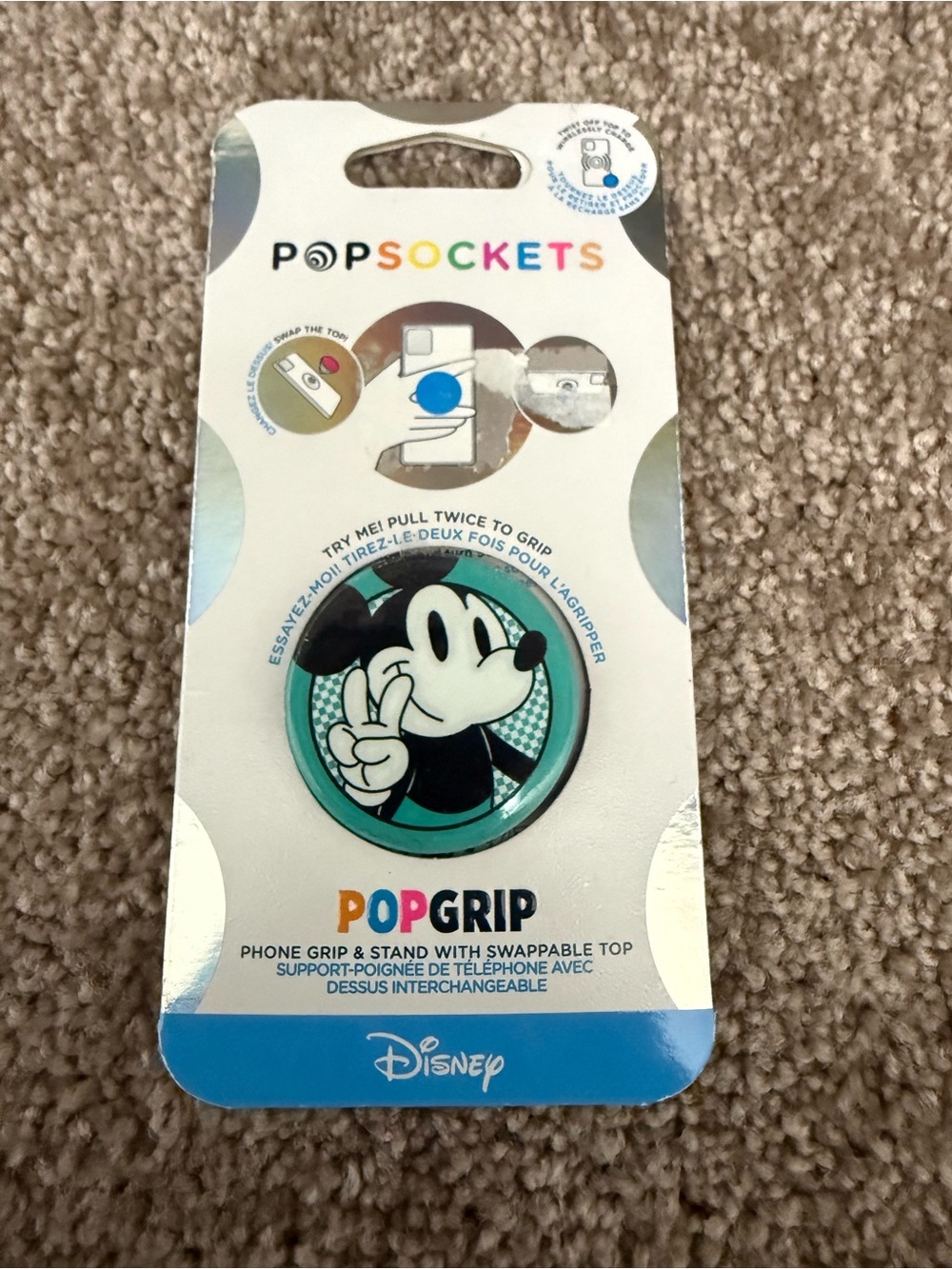 PopSockets PopGrip Phone Grip & Stand - Disney Peace Out Mickey Mouse Retro NEW